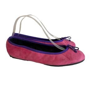 KOKUA Ballet Flats Fuchsia Size 39 /8 Suede Feminine Elegant Preppy Balletcore